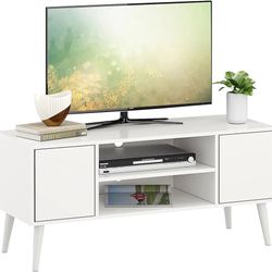 TV Stand, Mid-Century TV Console Table, Fits up to 55-inch Television, Modern Entertainment Cabinet