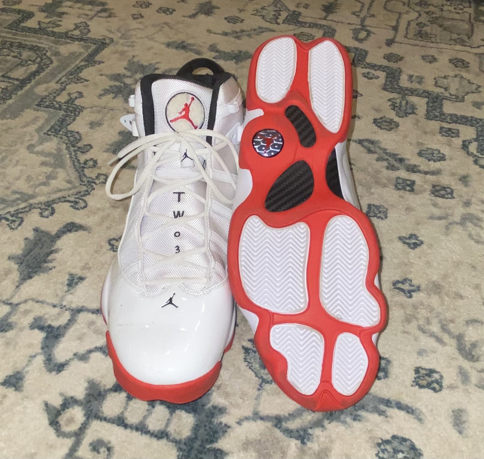Size 18- Jordan 6 Rings White University Red
