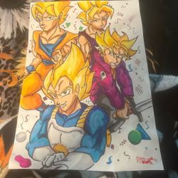Goku Trunks And Gohan Art