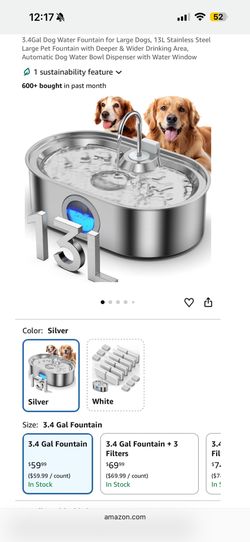 3.4 Gal Dog Water Fountain