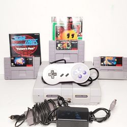 Super Nintendo With 3 Games