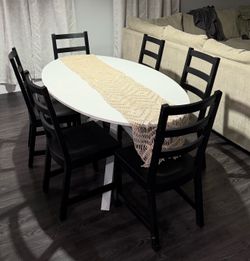 White Dining Table - 6 Seats