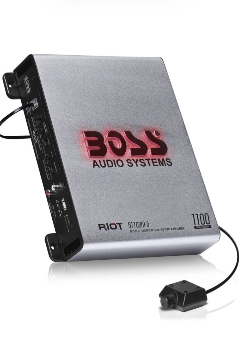 BOSS Audio Systems R1100M-S Riot Series Car Audio Subwoofer Amplifier - 1100 High Output, Monoblock,