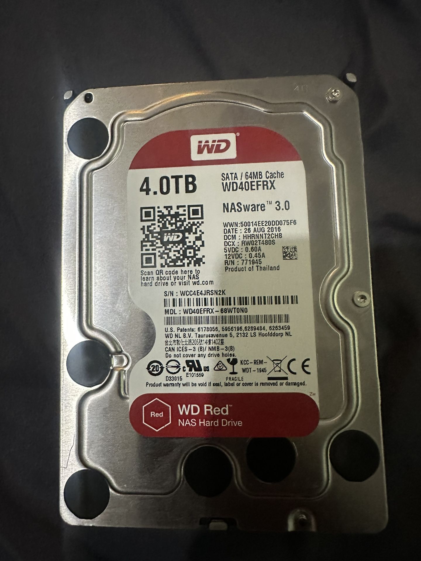 Two WD 4T Red Hard Drives