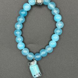 Homemade Blue Boba Bracelet 