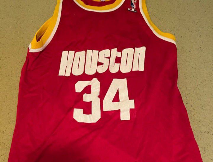 Vintage Houston Rockets NBA Jersey 34 Olajuwon Champion 90s