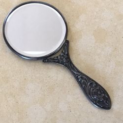 ANTIQUE  PEWTER “ PURSE “ MIRROR