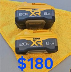New 8.0ah Dewalt POWERPACK BATTERY SET 20-Volt ($180 for both batteries)