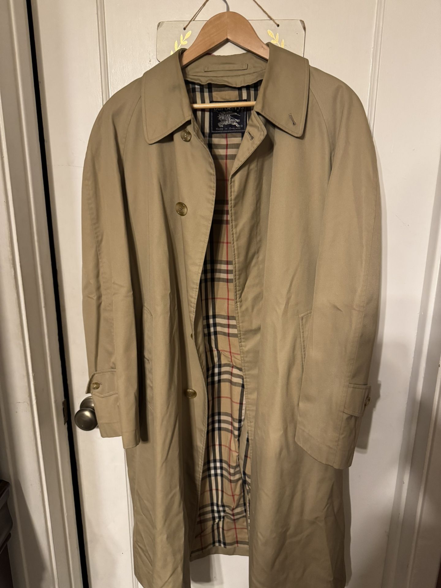 Vintage Khaki Burberry Candem Trench Coat For Men