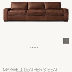 Restoration Hardware Maxwell Leather Couch 