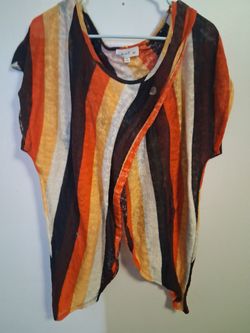 Love J Striped Short Sleeve Top Size XX