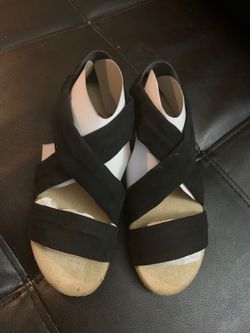 Black suede girl shoes