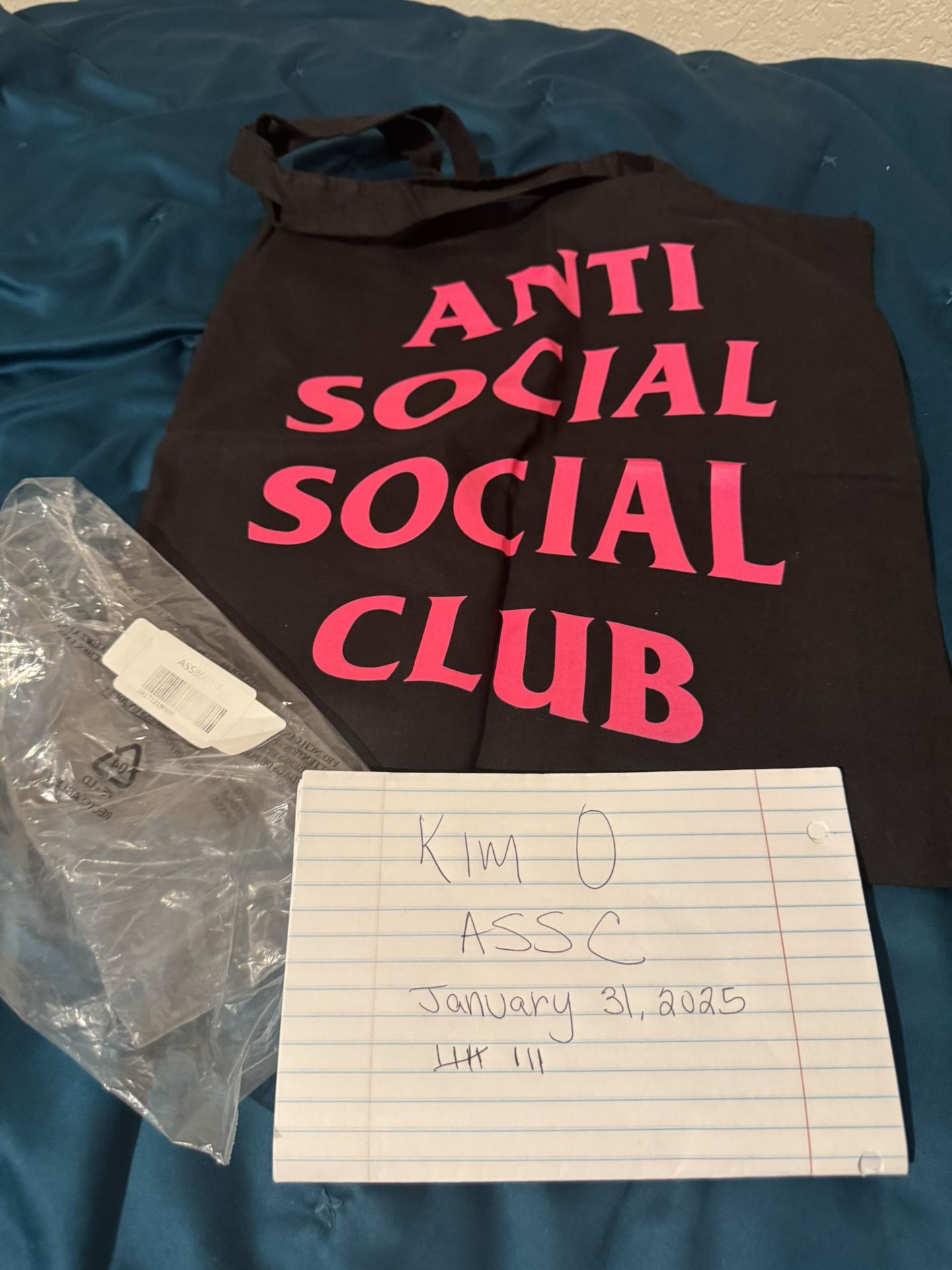 Anti Social Social Club Brand New Black & Pink Tote Bag