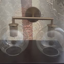 Modern Double Glass Globe Wall Light – Coffee Gold – E27 – $23