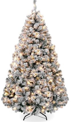6ft Artificial Christmas Tree With Fake Snow Pre Lit