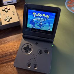 Nintendo Game Boy Advance SP AGS-101 Graphite — Backlit Screen, OEM Charger, Tested