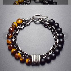 Fashion Geometric Metal Beaded Men's Bracelets Men Beaded Bracelets