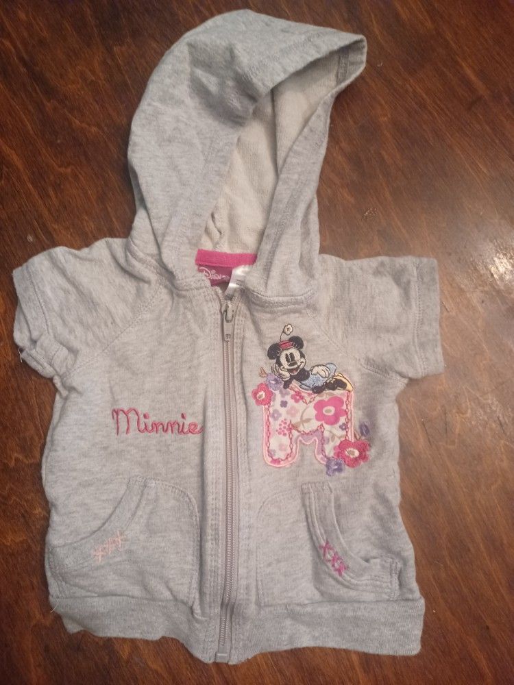 "Baby Minnie Mouse" Gray Hooded Sweatshirt
