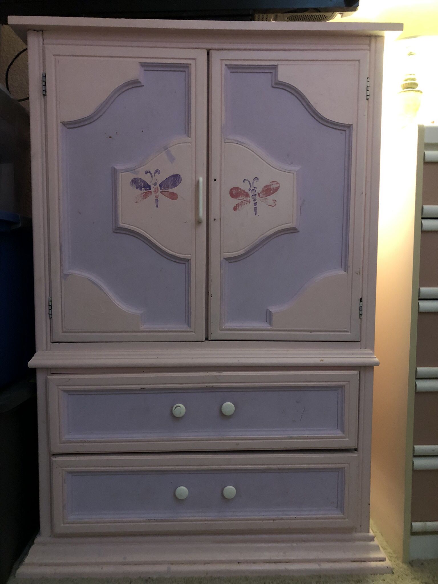 Girls Pink/lavender Armoire