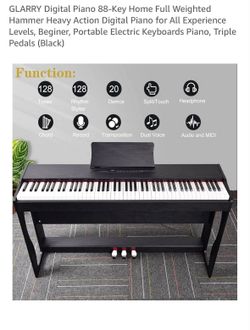 Glarry digital 88 key piano