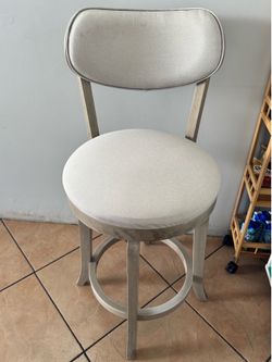 Upholstered Swivel Bar Stool with Back