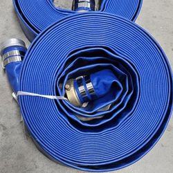2 - 2" X 50' BLUE PVC LAYFLAT HOSE