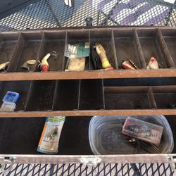 Old Tackle Box With Some Tackle 