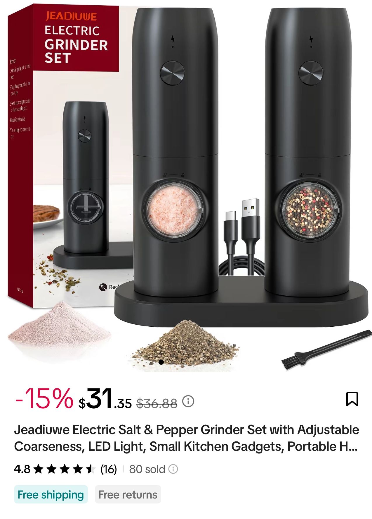 Electrical Salt And Pepper Grinder