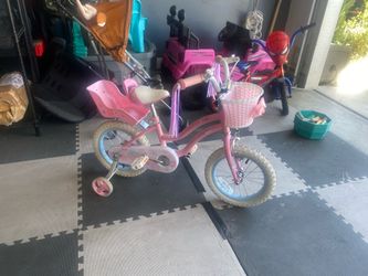 Size 14 inch tires girls princess bike.
