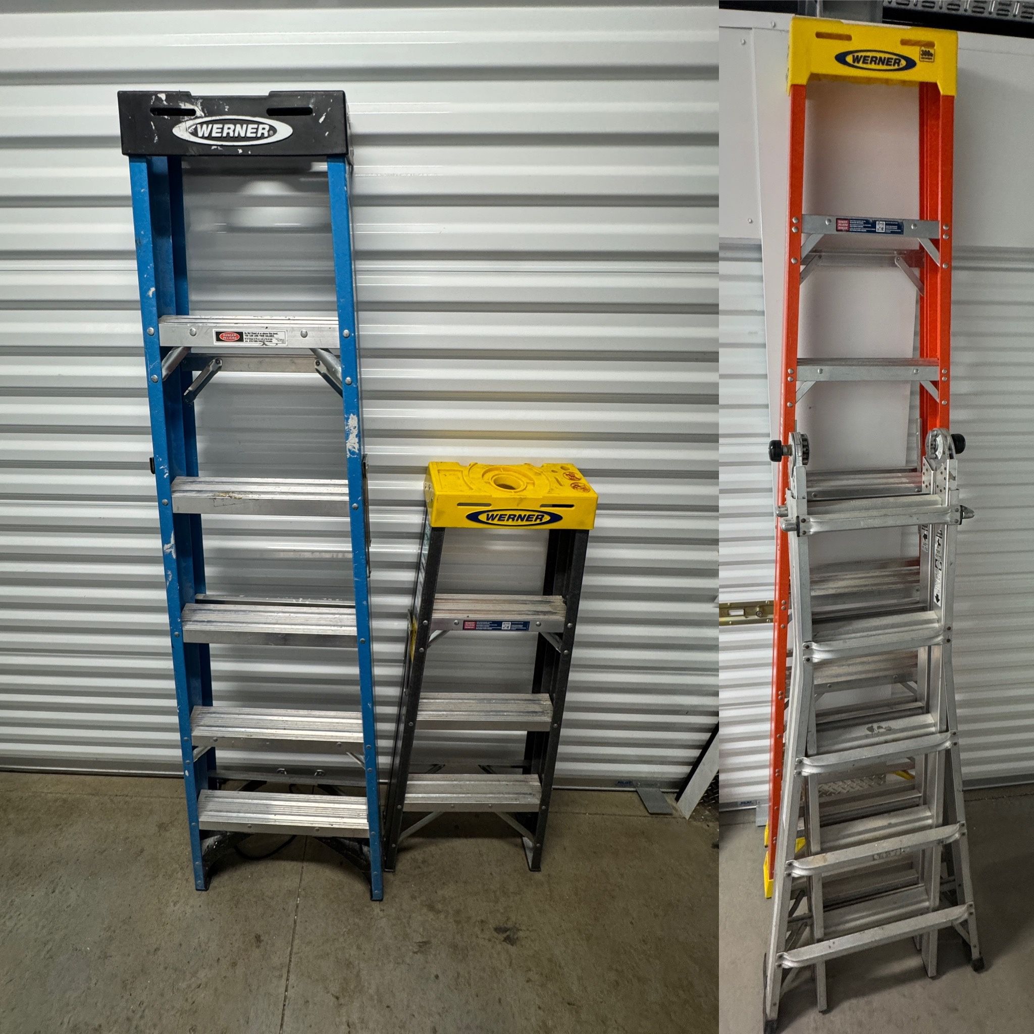 4 Ladders - Werner 8ft, 6ft, 4ft & Gorilla 5 Step Ladder