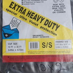 10x20 Extra Heavy Duty Silver Tarp