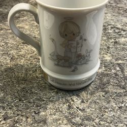 Precious Moments Lot Of Musical Mug, Plaque, And Watch