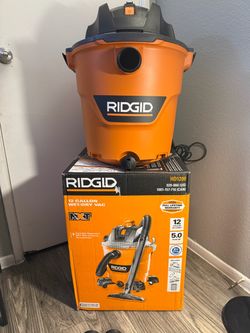 RIDGID 12 Gal. 5.0 Peak HP NXT Shop Vacuum Wet Dry Vac with General Debris Filter, Locking Hose and Attachments HD1200 USED LIKE NEW