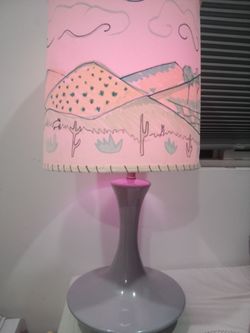 Pink Desert Scene Table Lamp