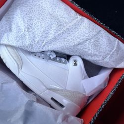 Air Jordan 3 Retro White/Metallic Silver Size 10.5/11 CT8532-111