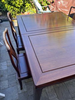 Dark Wood Dining Table with Chairs