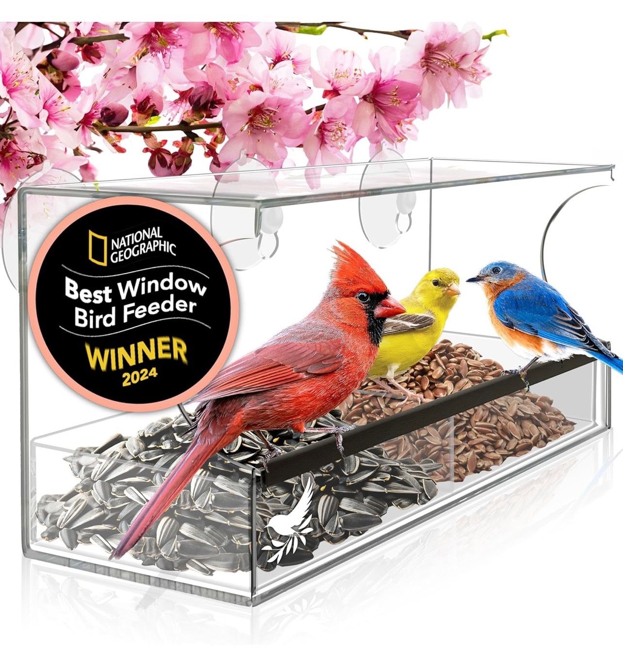 BRAND NEW IN BOX Window Bird Feeder Viewer Easy to Use, Squirrel Proof Design, Bird Feeders Watching with Strong Suction Cups-Large for Bird lovers