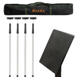 Hrokz 12FT Dust Barrier Poles 4 Pack Stainless Steel Telescoping #3452X T4