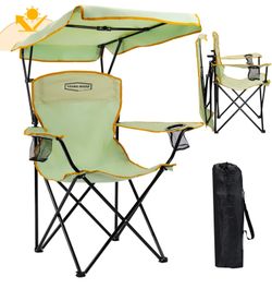 Portable Camping Chair Beach Chair with Shade Canopy, Fold Lightweight Oversized