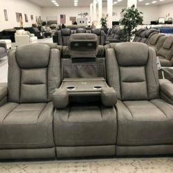 Italian Leather Power Recliner Sofa Couch Same Day Delivery