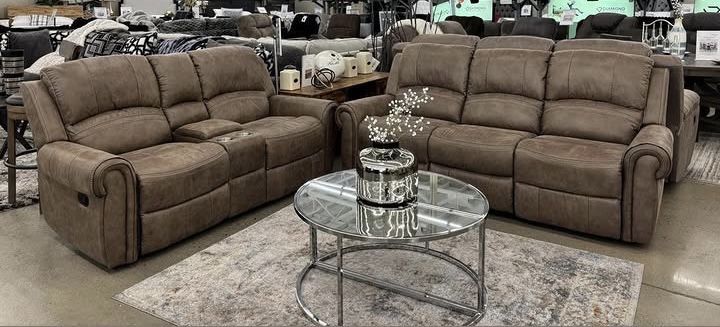 Manual Reclining Sofa And Loveseat