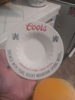 Coors Beer Vintage Ceramic Ashtray