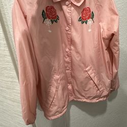 Obey Limited Edition pink rose windbreaker small