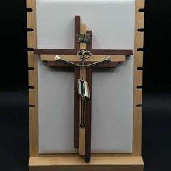 Wooden Cross with silver-plated Christ