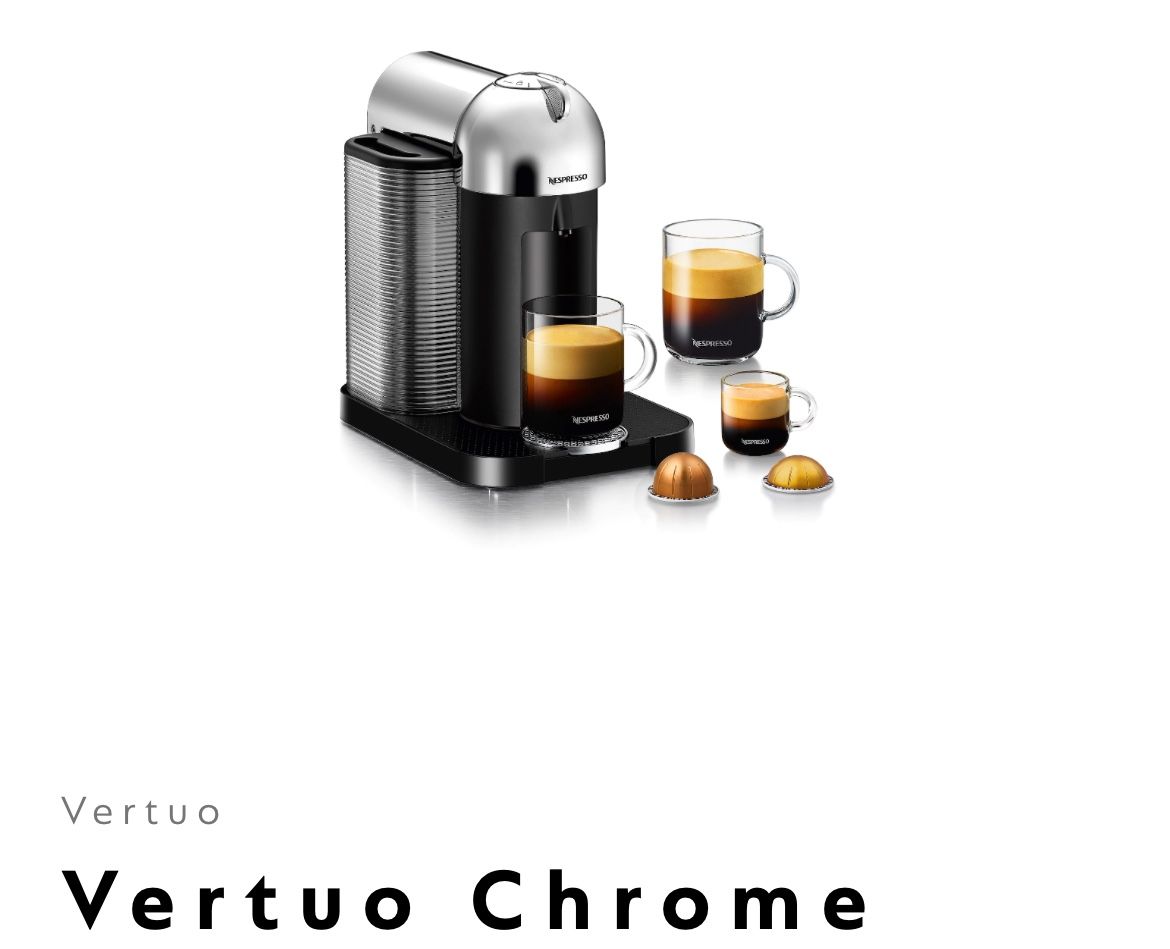 Never Used Nespresso Vertuo Chrome