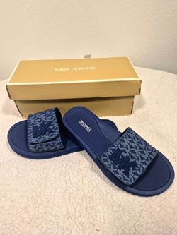 Michael Kors Blue Logo Slides