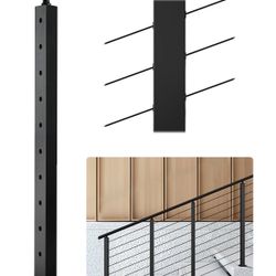Cable Railing Post, 36x2x2 Inch Stair Railing Post (1)