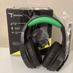 Binnune Gamer Wireless Headphones Bluetooth Noise Reduction, Black