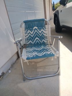 Vintage Macrame Folding Chair