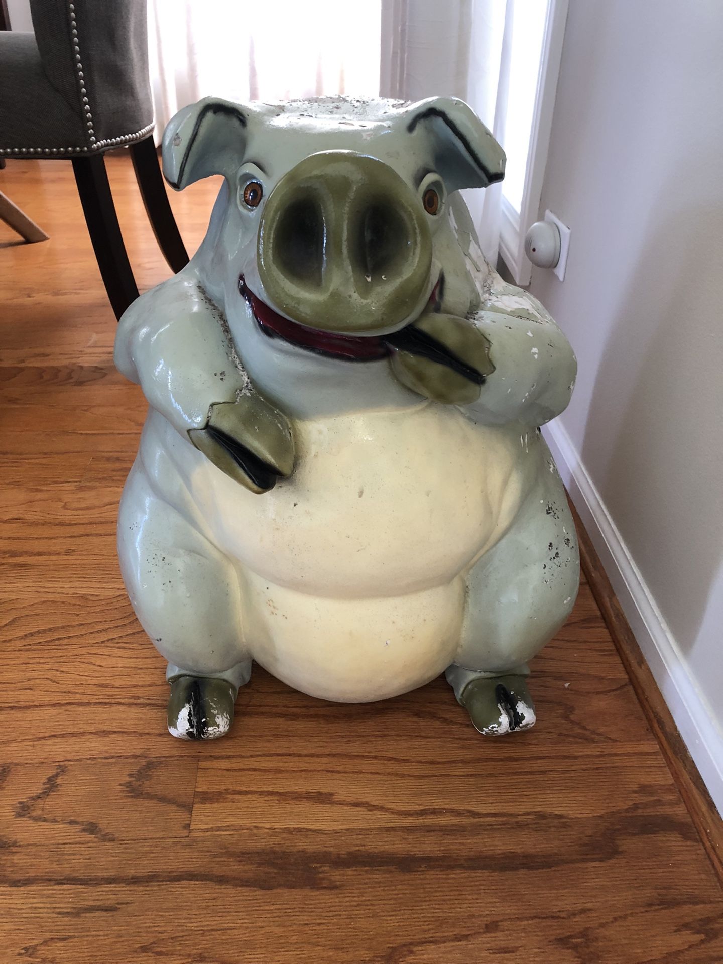 HUGE Vintage Ceramic Pig Piggy Bank 